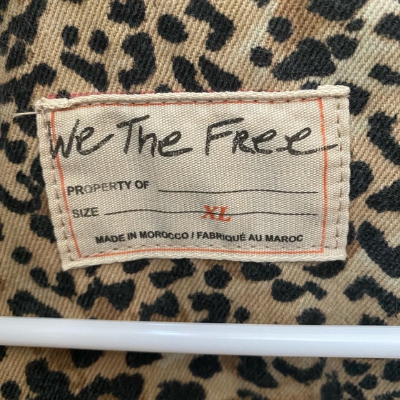 Free People NWT SZ XL CHEETAH JEAN JACKET (A1) - Picture 3 of 7